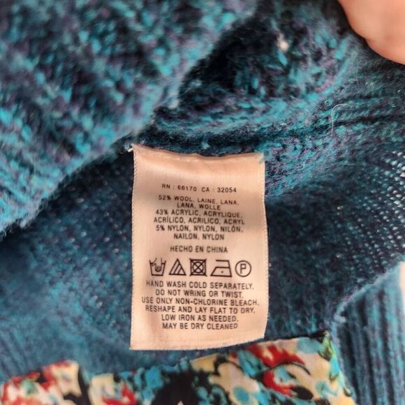 Anthropologie Far Away From Close Knit Cardigan Fisherman Sweater Women Medium - Picture 8 of 10